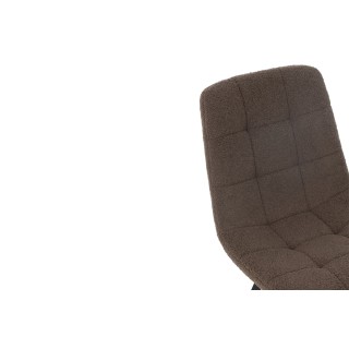 Chaises en métal noir et tissu bouclette (lot de 2) OLIVIA - HELLIN