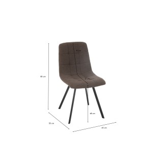 Chaises en métal noir et tissu bouclette (lot de 2) OLIVIA - HELLIN
