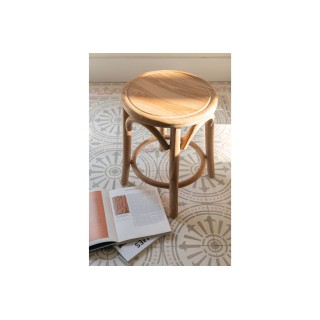 Tabourets rétro en teck naturel (lot de 2) FRASI - HELLIN