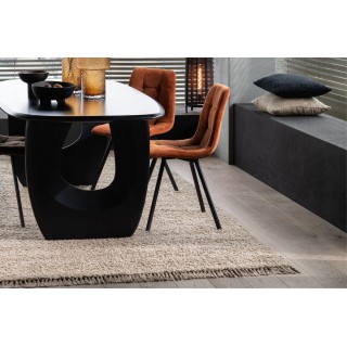 Tapis rectangulaire en coton beige WISTON - HELLIN