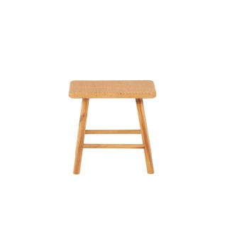 Tabourets en pin et rotin naturel (lot de 2) LAOS - HELLIN