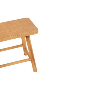 Tabourets en pin et rotin naturel (lot de 2) LAOS - HELLIN