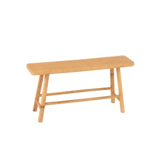 Banc 2 personnes en pin et rotin naturel L92 LAOS - HELLIN