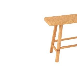 Banc 2 personnes en pin et rotin naturel L92 LAOS - HELLIN