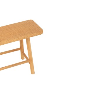 Banc 2 personnes en pin et rotin naturel L92 LAOS - HELLIN