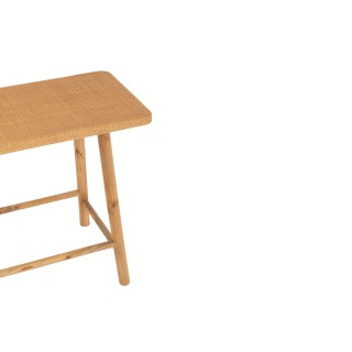 Console rectangulaire en pin et rotin naturel LAOS - HELLIN