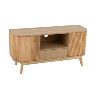 Meuble TV en bois naturel 2 portes 1 tiroir 1 niche ORIGAMI - HELLIN