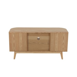 Meuble TV en bois naturel 2 portes 1 tiroir 1 niche ORIGAMI - HELLIN