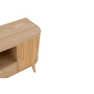 Meuble TV en bois naturel 2 portes 1 tiroir 1 niche ORIGAMI - HELLIN