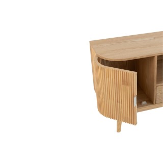 Meuble TV en bois naturel 2 portes 1 tiroir 1 niche ORIGAMI - HELLIN