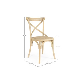 Chaise bistrot bois et rotin : modèle Estaminet - Hellin