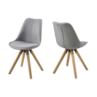 Chaises modernes bois et tissu gris (lot de 2) EARL - HELLIN