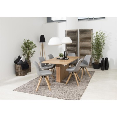 Chaises modernes bois et tissu gris (lot de 2) EARL - HELLIN