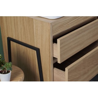 Meuble double vasque en bois L120 + 2 vasques BRIGHTON - HELLIN