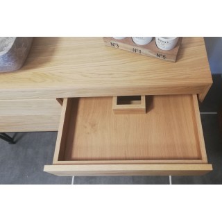 Meuble double vasque en bois L120 + 2 vasques BRIGHTON - HELLIN