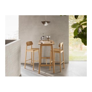 Tabourets de bar avec dossier en bois naturel (lot de 2) IZIA - HELLIN