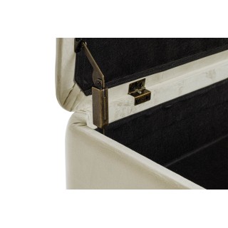 Banc coffre 2 places en velours et piétement en bois RIKA - HELLIN