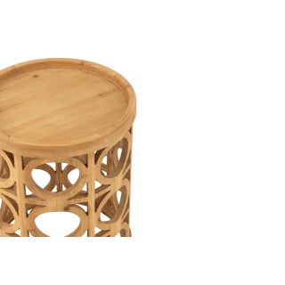 Bout de canapé rond sculpté en bois CAHUITA - HELLIN