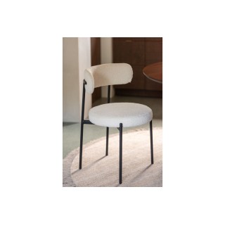 Chaises design en métal noir et bouclette (lot de 2) GERDA - HELLIN