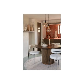 Chaises design en métal noir et bouclette (lot de 2) GERDA - HELLIN