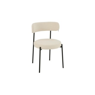Chaises design en métal noir et bouclette (lot de 2) GERDA - HELLIN