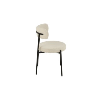 Chaises design en métal noir et bouclette (lot de 2) GERDA - HELLIN