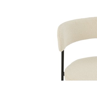 Chaises design en métal noir et bouclette (lot de 2) GERDA - HELLIN