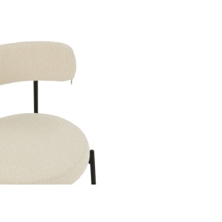 Chaises design en métal noir et bouclette (lot de 2) GERDA - HELLIN