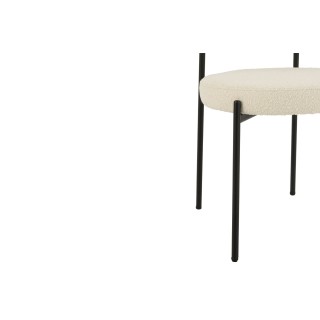 Chaises design en métal noir et bouclette (lot de 2) GERDA - HELLIN