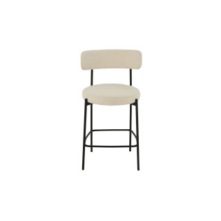 Chaises de bar bouclette et métal noir (lot de 2) GERDA - HELLIN