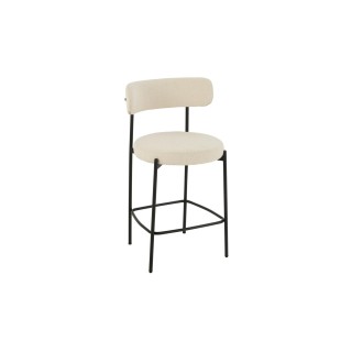 Chaises de bar bouclette et métal noir (lot de 2) GERDA - HELLIN