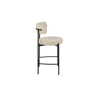 Chaises de bar bouclette et métal noir (lot de 2) GERDA - HELLIN