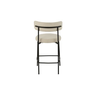 Chaises de bar bouclette et métal noir (lot de 2) GERDA - HELLIN