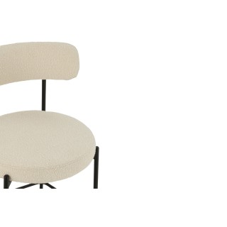 Chaises de bar bouclette et métal noir (lot de 2) GERDA - HELLIN