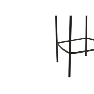 Chaises de bar bouclette et métal noir (lot de 2) GERDA - HELLIN