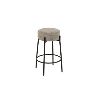Tabourets de bar en métal noir et bouclette (lot de 2) GERDA - HELLIN