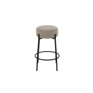 Tabourets de bar en métal noir et bouclette (lot de 2) GERDA - HELLIN