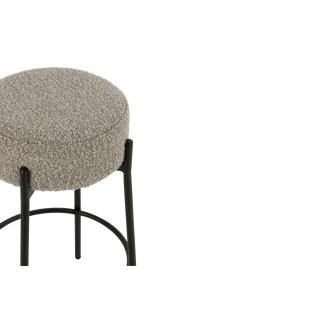 Tabourets de bar en métal noir et bouclette (lot de 2) GERDA - HELLIN