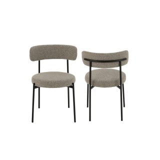 Chaises design en métal noir et bouclette (lot de 2) GERDA - HELLIN