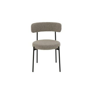 Chaises design en métal noir et bouclette (lot de 2) GERDA - HELLIN