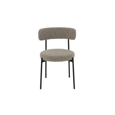 Chaises design en métal noir et bouclette (lot de 2) GERDA - HELLIN