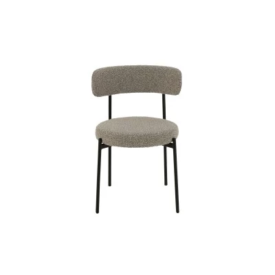 Chaises design en métal noir et bouclette (lot de 2) GERDA - HELLIN