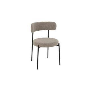 Chaises design en métal noir et bouclette (lot de 2) GERDA - HELLIN