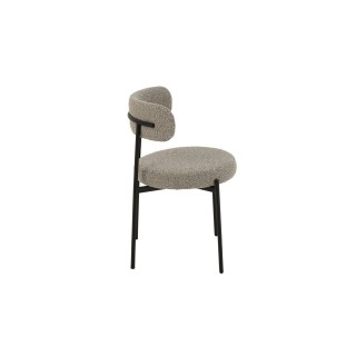 Chaises design en métal noir et bouclette (lot de 2) GERDA - HELLIN