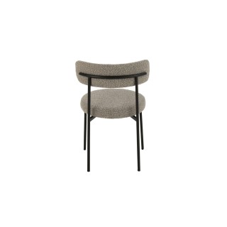 Chaises design en métal noir et bouclette (lot de 2) GERDA - HELLIN
