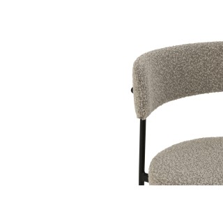 Chaises design en métal noir et bouclette (lot de 2) GERDA - HELLIN