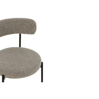 Chaises design en métal noir et bouclette (lot de 2) GERDA - HELLIN