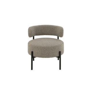 Fauteuil lounge en métal noir et bouclette GERDA - HELLIN