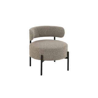 Fauteuil lounge en métal noir et bouclette GERDA - HELLIN