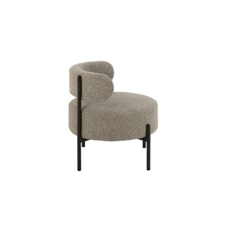 Fauteuil lounge en métal noir et bouclette GERDA - HELLIN